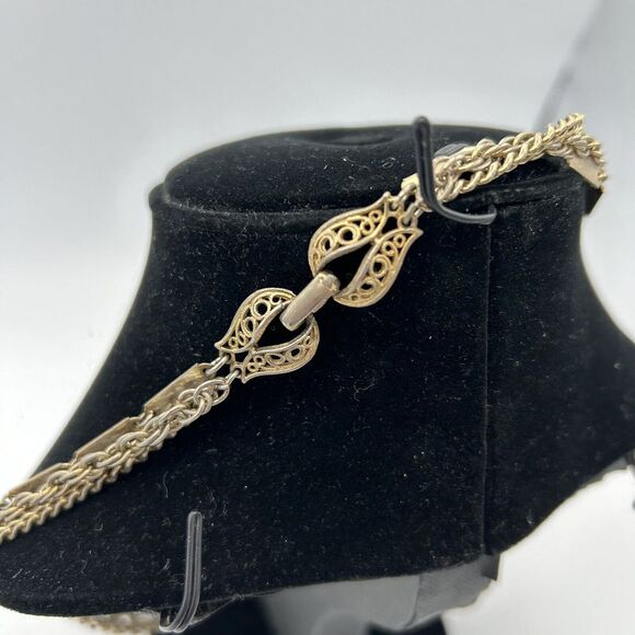 Lisner Multi Strand Gold‎ Tone Chain Necklace  20" Vintage MCM - Picture 4 of 6